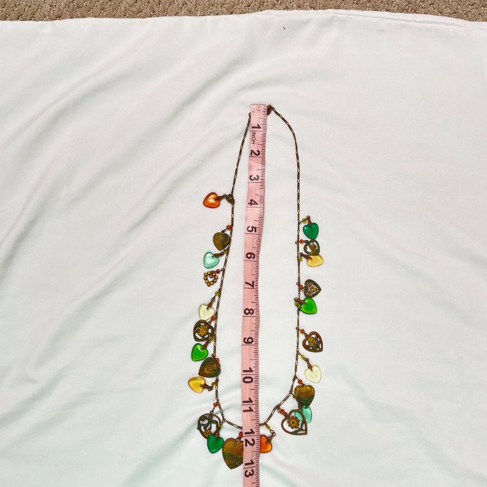 Whimsical Multi Heart Necklace with matching Heart Earrings - Picture 6 of 8